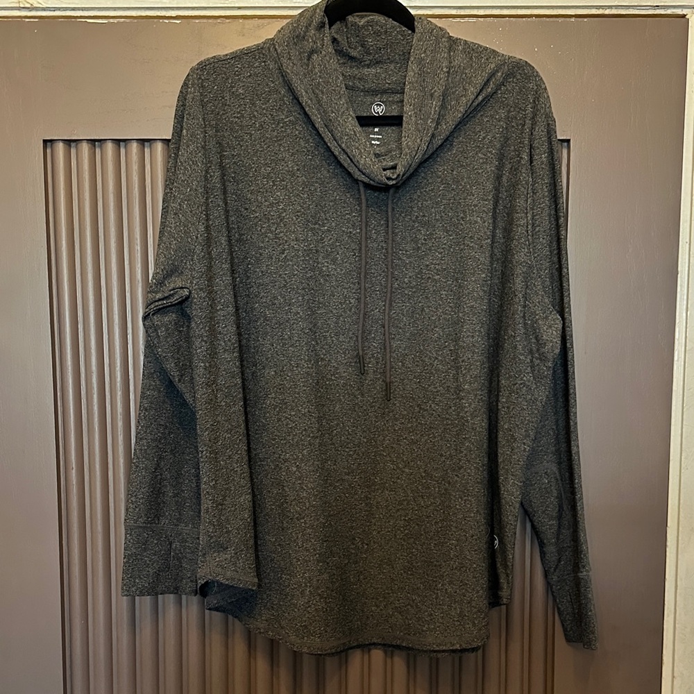 Wander Charcoal Cowl Neck Top